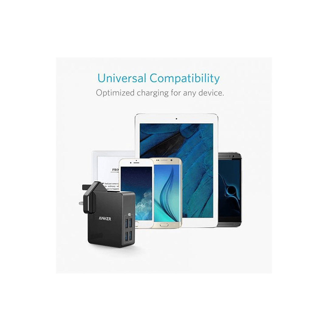 Anker Power Port 4 Lite Travel Adapter -  Black in Qatar Anker Power Port 4 Lite Travel Adapter -  Black in Qatar
